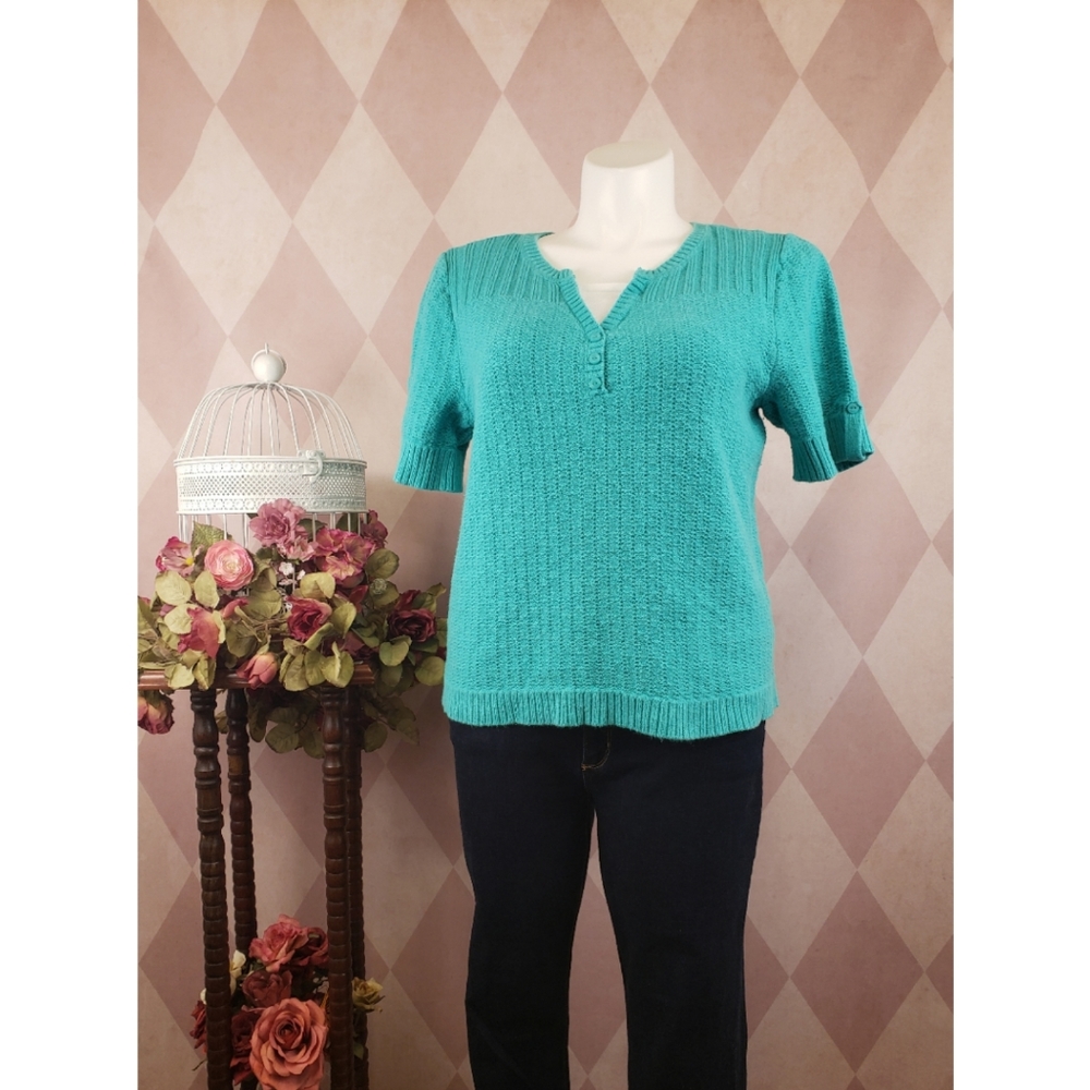CJ Banks | Blue Green Sweater